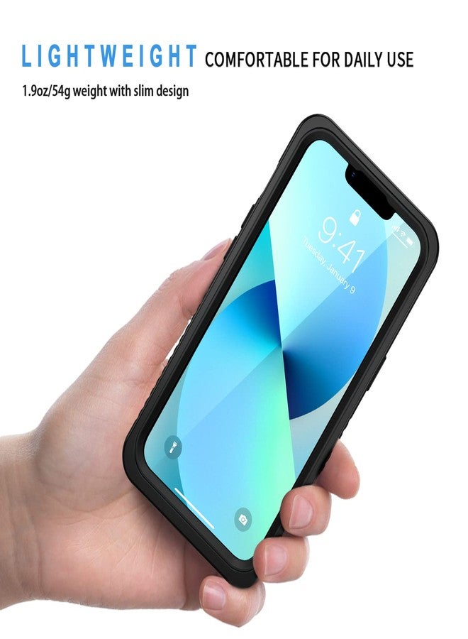 جراب Lanhiem لهاتف iPhone 13 Mini، جراب مقاوم للماء والغبار والصدمات بمعيار IP68 مع واقي شاشة مدمج، غطاء أمامي وخلفي محكم الإغلاق بالكامل لهاتف iPhone 13 Mini، 5.4 بوصة (أسود) - Image 4