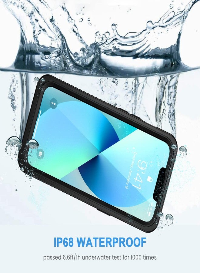 جراب Lanhiem لهاتف iPhone 13 Mini، جراب مقاوم للماء والغبار والصدمات بمعيار IP68 مع واقي شاشة مدمج، غطاء أمامي وخلفي محكم الإغلاق بالكامل لهاتف iPhone 13 Mini، 5.4 بوصة (أسود) - Image 2