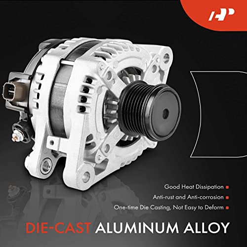 A-Premium Alternator Compatible with Toyota Highlander 2008-2013, Avalon 05-18, Venza 09-15 & Lexus ES350 07-18, RX350 07-09, V6 3.5L, 12V 130A CW 7-Groove Pulley, Replace# 27060-0P151, 27060-0P151-84 - Image 4