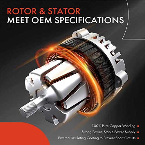 A-Premium Alternator Compatible with Toyota Highlander 2008-2013, Avalon 05-18, Venza 09-15 & Lexus ES350 07-18, RX350 07-09, V6 3.5L, 12V 130A CW 7-Groove Pulley, Replace# 27060-0P151, 27060-0P151-84 - Image 5