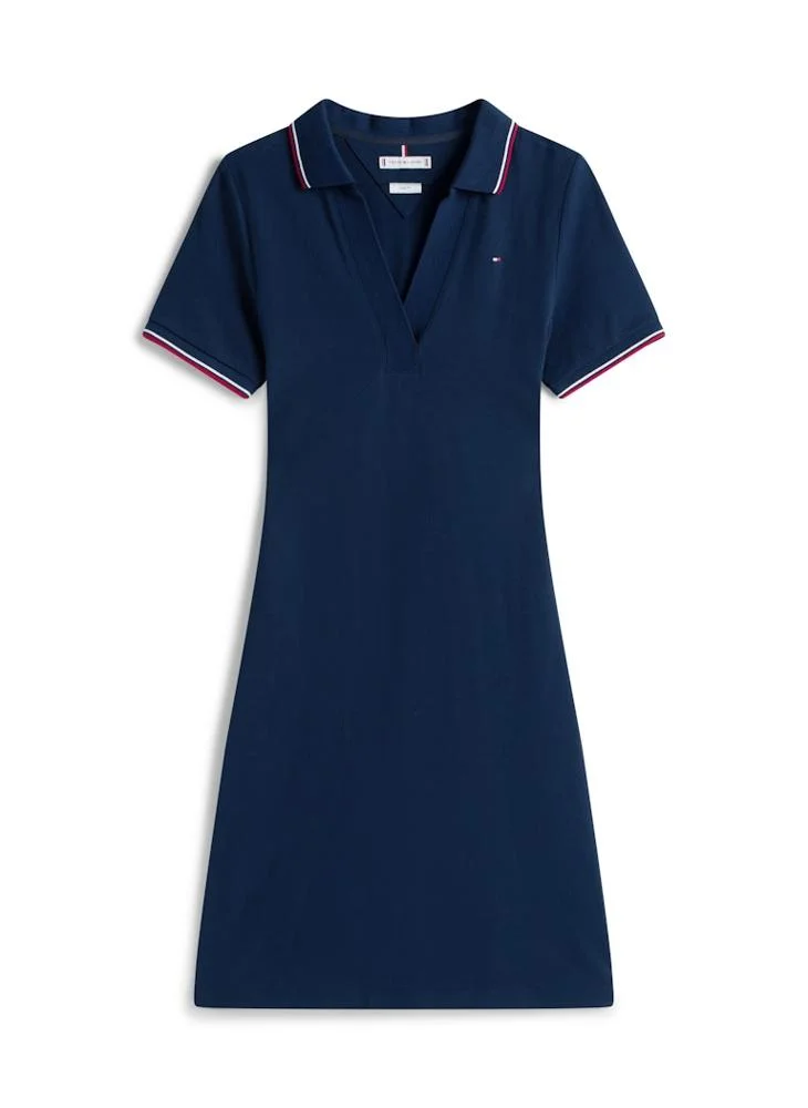 TOMMY HILFIGER  Ribbed Mini Polo Dress for Women | Best Price UAE