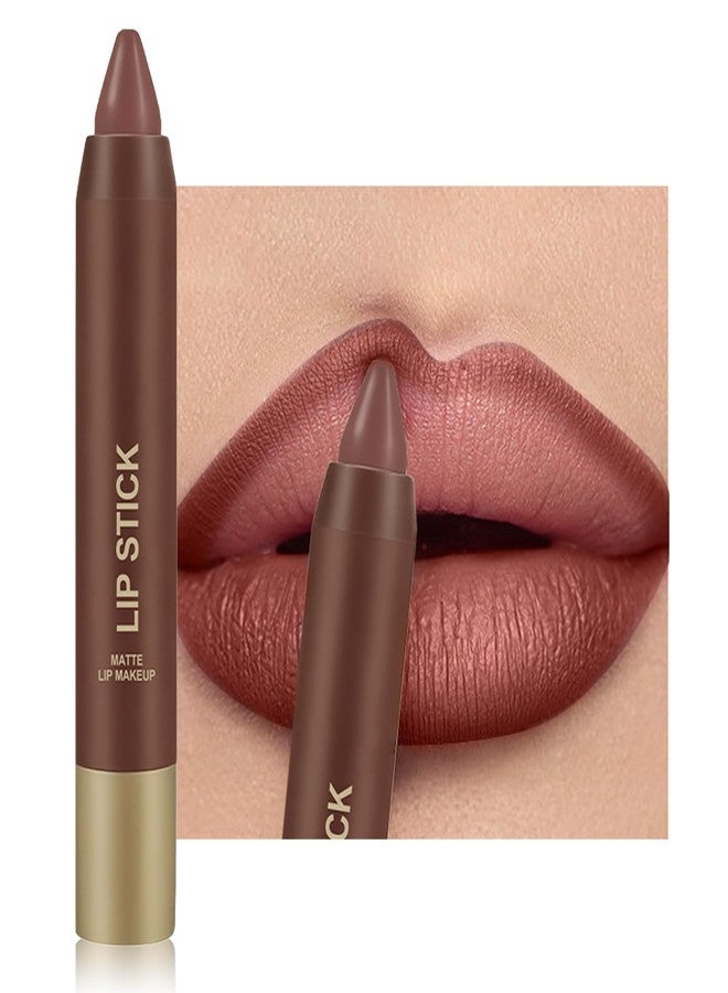 Erinde Matte Lipstick Crayon for Women, Cool Rose Pink 24 Hour Lipstick Lip Liner Pencil, Neutral Lip Stick Long Lasting Waterproof, Vegan & Cruelty-Free, 03 - Image 1
