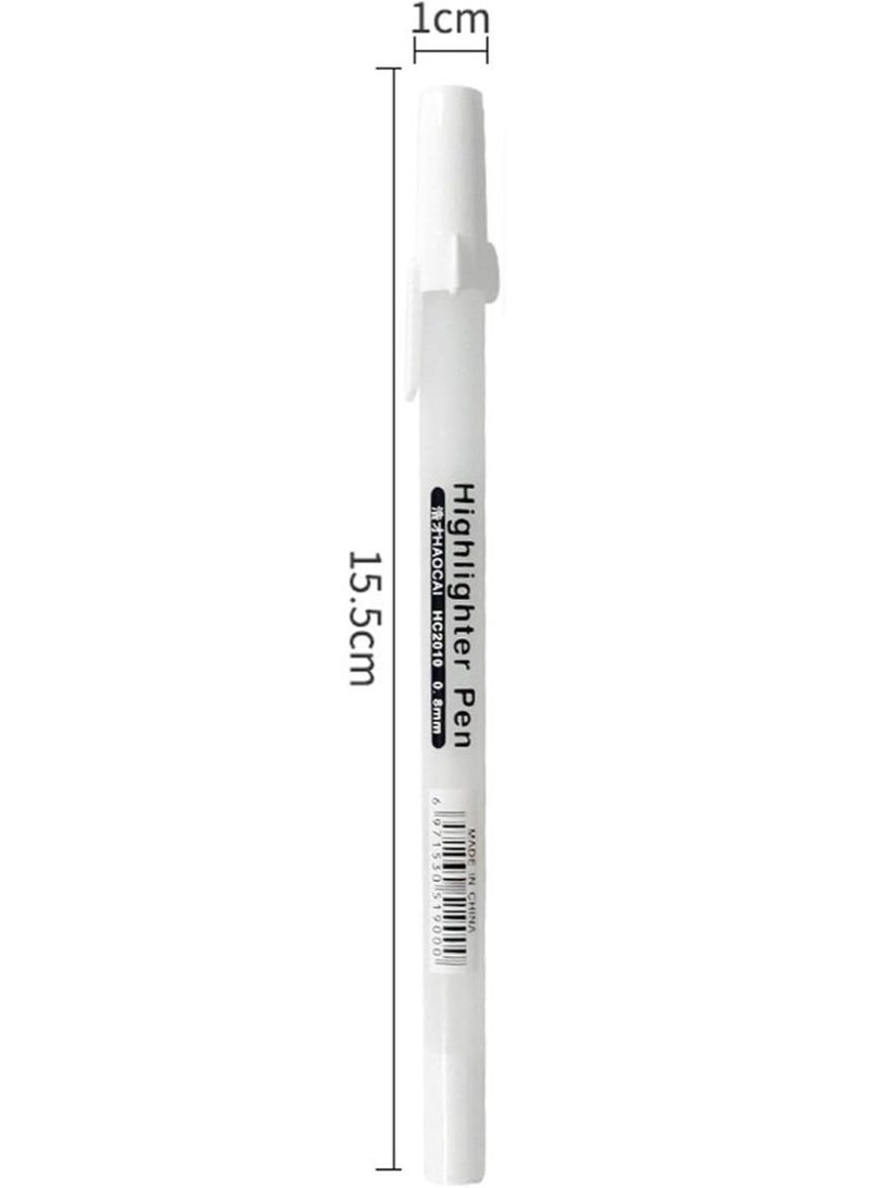 PAPERSAY 10 Pieces White Highlighter Pen,  0.8mm Fine Tip White Gel Pens, Quick Drying Water Based Ink, Non Toxic Acrylic Markers for Paper, Glass, Wood, Metal, Plastic, Ideal for Artists, Students and Crafting - Image 2