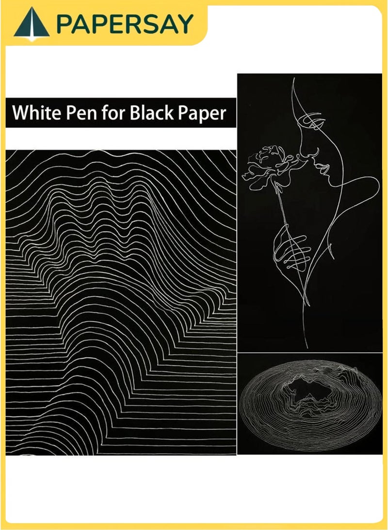 PAPERSAY 10 Pieces White Highlighter Pen,  0.8mm Fine Tip White Gel Pens, Quick Drying Water Based Ink, Non Toxic Acrylic Markers for Paper, Glass, Wood, Metal, Plastic, Ideal for Artists, Students and Crafting - Image 4