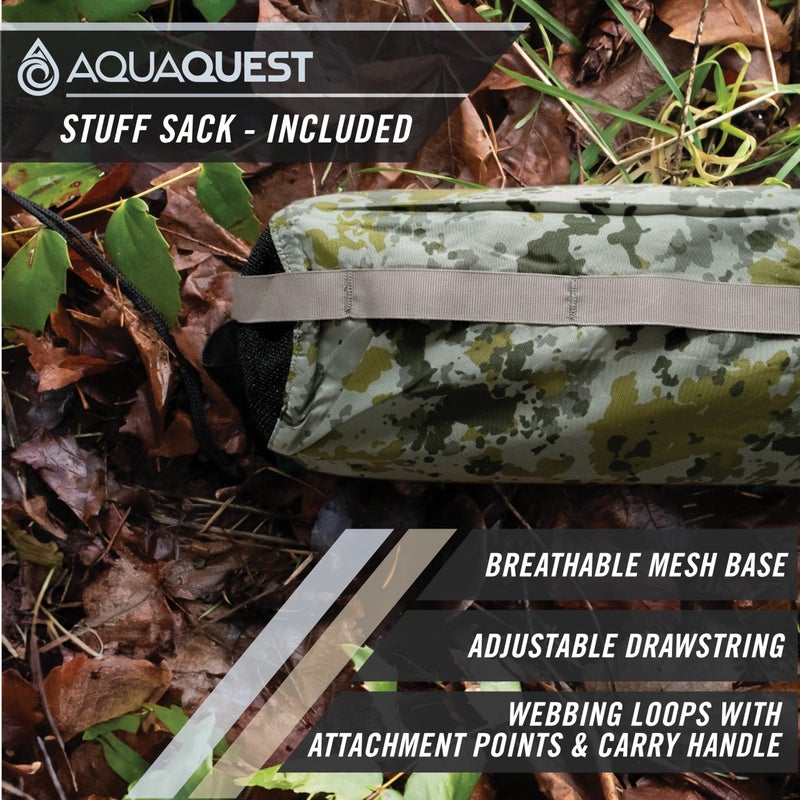 Aquaquest Defender Tarp - Heavy-Duty Waterproof (20,000 Mm) Seam-Taped Rain Fly For Camping, Bushcraft & Survival - 13  10 Boulder Camo - Image 4