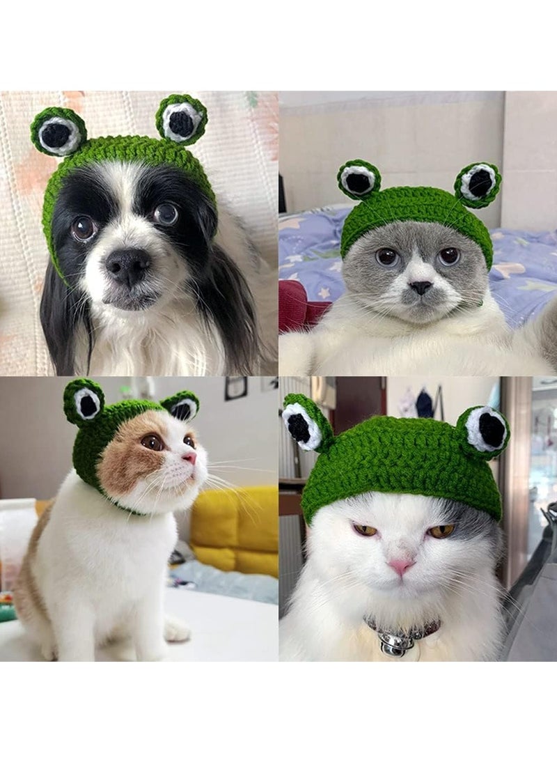 GUDOO Pet Hat - Dog Cat Pet Cap Handmade Knitted Woolen Yarn Hat for Puppy Teddy Cartoon Frog Animal Dog Cat Grooming Accessories Apparels, Green - Image 5