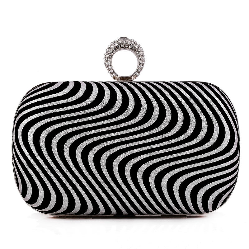 Supply Bag Women'S Fashion Pu Striped Evening Bag Hand-Held Women'S Bag Dress Banquet Bag 3068 - Image 1