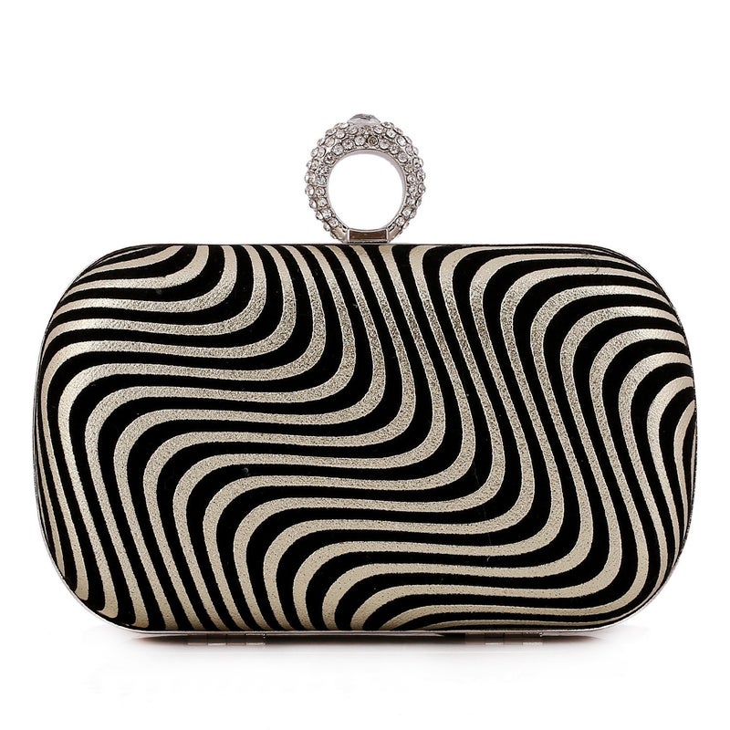 Supply Bag Women'S Fashion Pu Striped Evening Bag Hand-Held Women'S Bag Dress Banquet Bag 3068 - Image 3