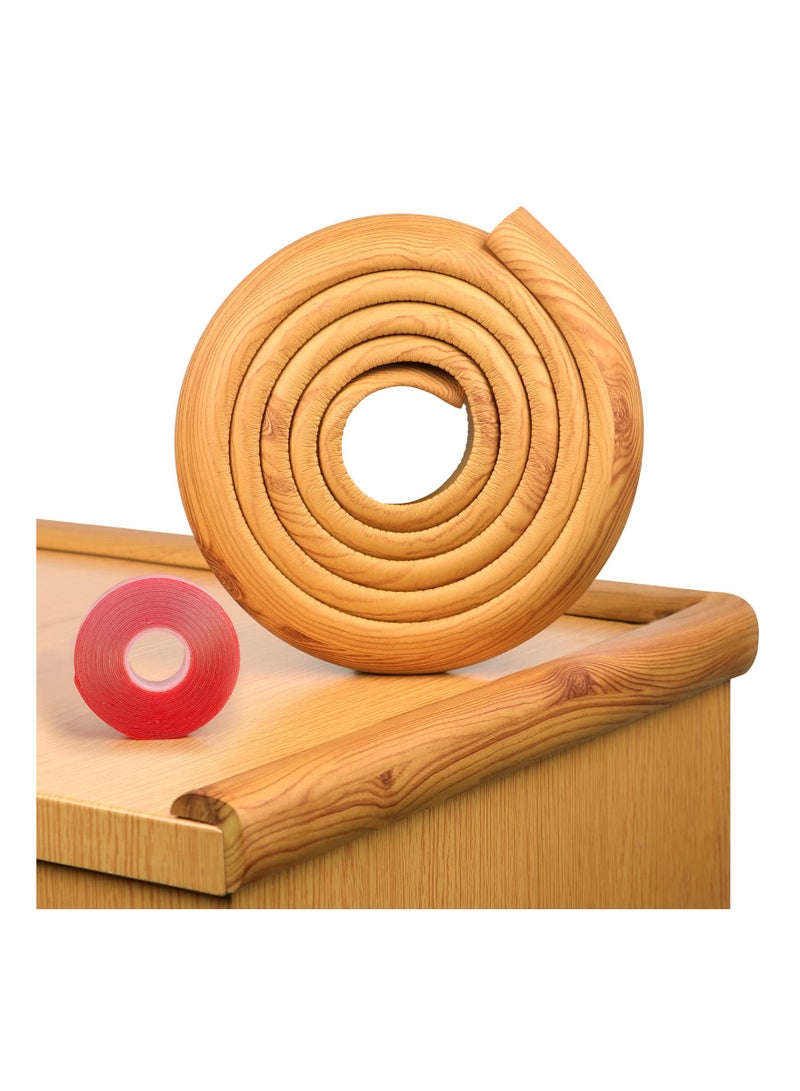 6.6ft Table Edge Protectors, Baby Safety Soft NBR Rubber Foam, Corner Guards for Furniture, Sharp Corner Protection for Cabinets, Tables, Drawers, Includes 1 Roll of Double-Sided Tape (Brown) - Image 1