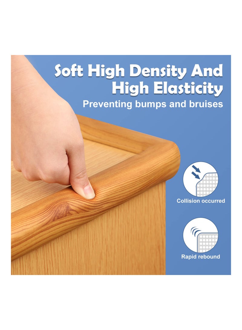 6.6ft Table Edge Protectors, Baby Safety Soft NBR Rubber Foam, Corner Guards for Furniture, Sharp Corner Protection for Cabinets, Tables, Drawers, Includes 1 Roll of Double-Sided Tape (Brown) - Image 2
