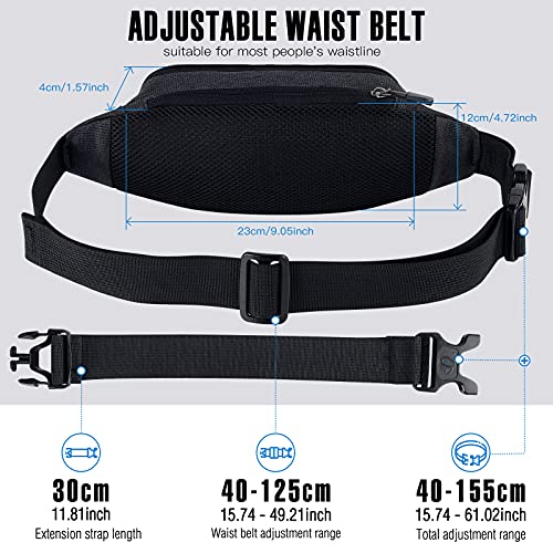 WATERFLY Fanny Pack Waist Bag: Small Hip Pouch Bum Bag Fannie Pack Phanny Fannypack Waistpack Bumbag Beltbag Sport Slim Fashionable for Jogging Hiking Hiker Woman Man - Image 3