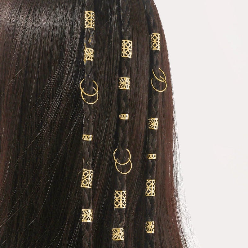 Snmzlc 86 Pcs Serpentine shaped gold hair braids dreadlock hair beads Non-Piercing Ear Clip hair jewelry for braids accessories for Women Men Hair AccessoriesUS364 (gold) - Image 4