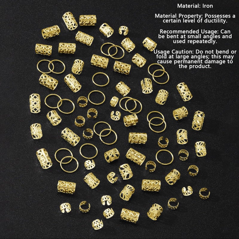Snmzlc 86 Pcs Serpentine shaped gold hair braids dreadlock hair beads Non-Piercing Ear Clip hair jewelry for braids accessories for Women Men Hair AccessoriesUS364 (gold) - Image 3