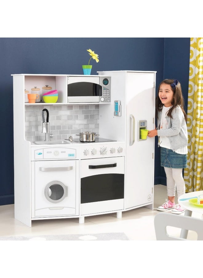 KidKraft Kidkraft 53369 Large Play Wooden Kitchen - White With Lights And Sounds  - Image 2