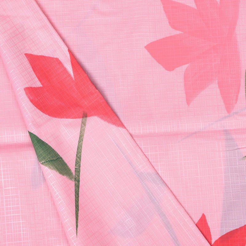 Kuber Industries (Pack of 6) Shower Curtain | 7 Feet | PVC Waterproof Window Curtain | Bathroom Shower Curtain | AC Curtains | Curtains for Bathtub | 8 Rings Curtain | Painting | Pink - Image 5