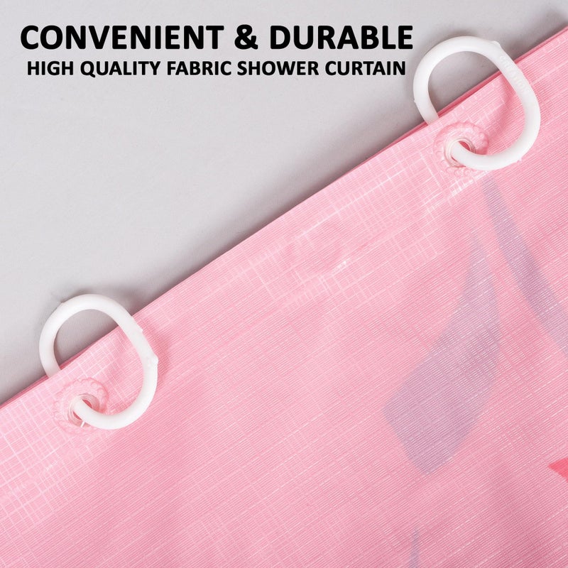 Kuber Industries (Pack of 6) Shower Curtain | 7 Feet | PVC Waterproof Window Curtain | Bathroom Shower Curtain | AC Curtains | Curtains for Bathtub | 8 Rings Curtain | Painting | Pink - Image 2