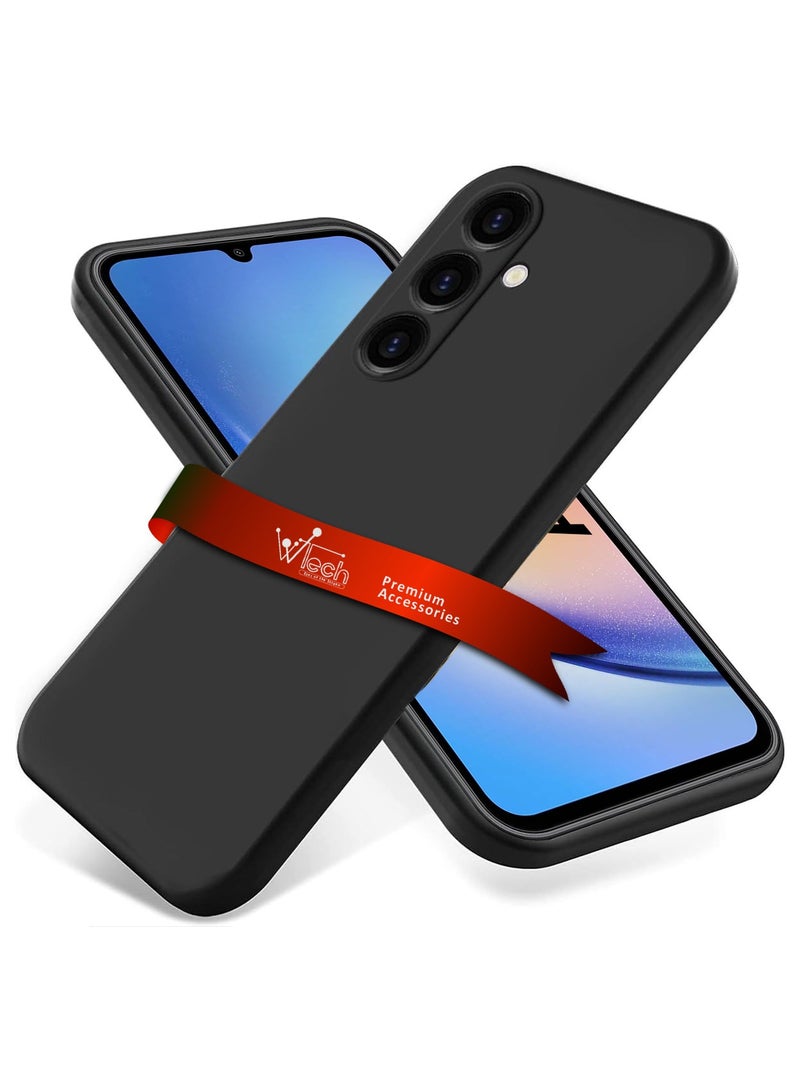 Wtech Soft Liquid Silicone Case Cover For Samsung Galaxy A35 5G 2024 Black - Image 1