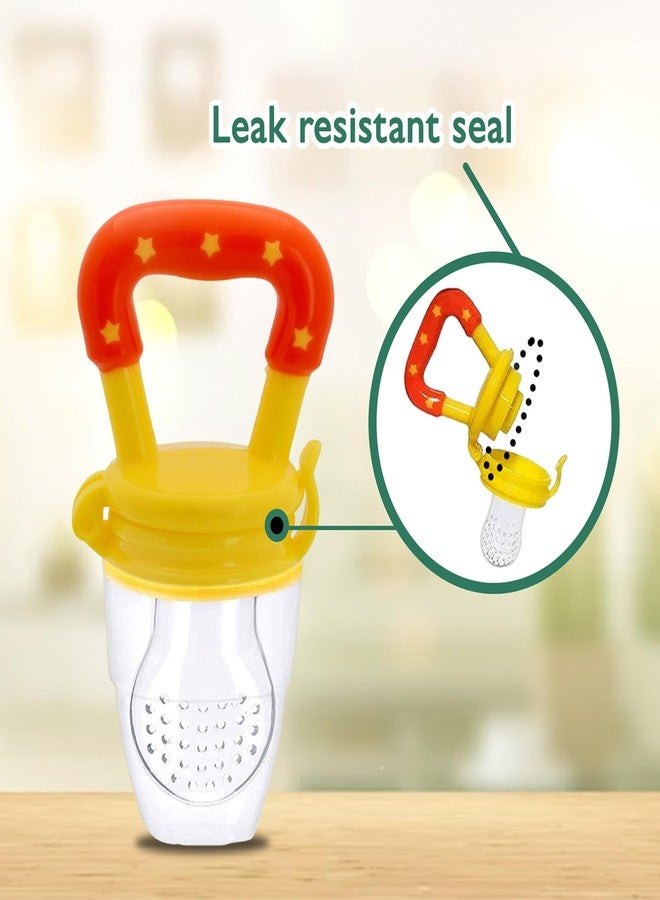 Kidbea Silicone Food/Fruit Nibbler with Extra Mesh, Soft Pacifier/Feeder, Teether for Baby, Infant (Yellow) - Image 5