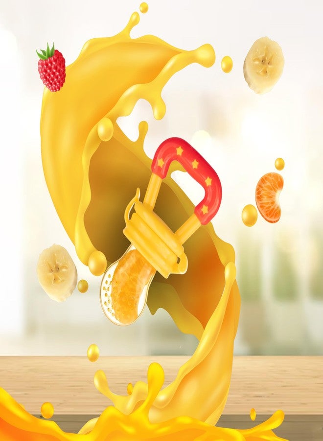 Kidbea Silicone Food/Fruit Nibbler with Extra Mesh, Soft Pacifier/Feeder, Teether for Baby, Infant (Yellow) - Image 4