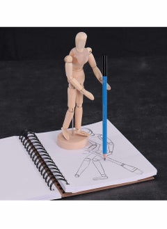 KASTWAVE Wood 8" Male, Artist Drawing Manikin Articulated Mannequin with Base and Flexible Body, Draw Painting Model Mannequin Jointed Doll, Perfect for Drawing The Human Figure or Home Desktop Decoration  - Image 5