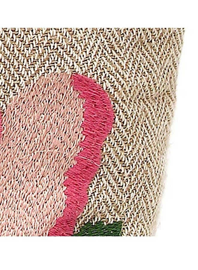 Astrid ASTRID Embroidered Floral Jute Tote Bag for Women and Girls with Zip, Tassels, Internal Zipper And Completely Biodegradable  - Image 2