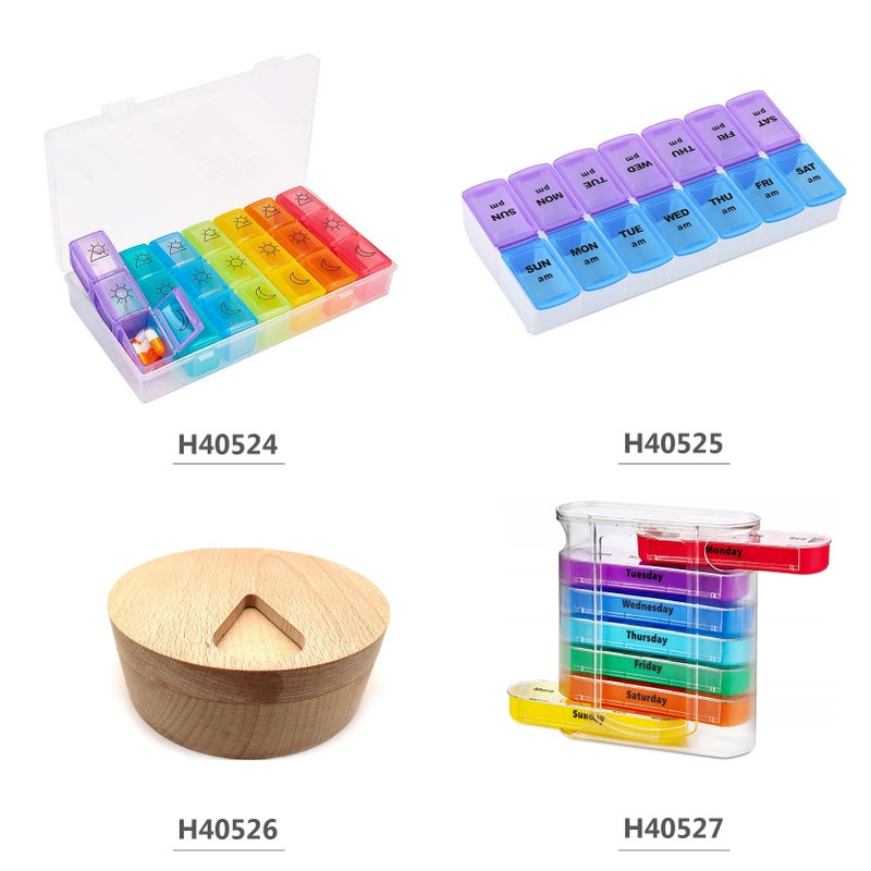 Medicine Case Medicine Box Pill Organizer Pill Box Moisture-Proof Pill Case Medication Reminder Portable Travel Container for Vitamins Fish Oil Compartments - Image 2