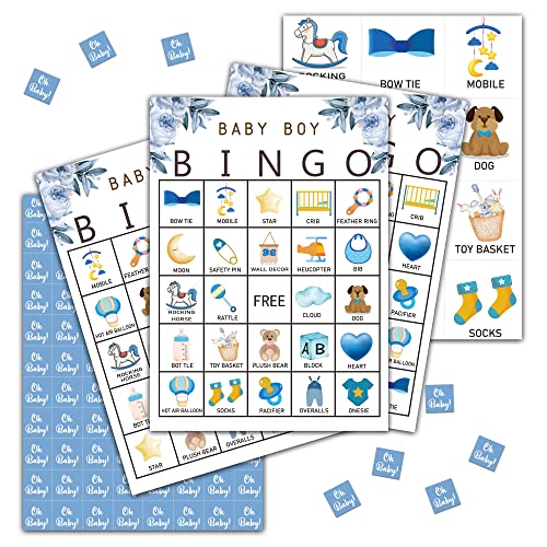 Tedea Baby Shower Bingo Games Gender Reveal Party Game Baby Shower Game Cards Babyshower Decorations Favors Supplies 24 Players Bingo Games A03 - Image 1