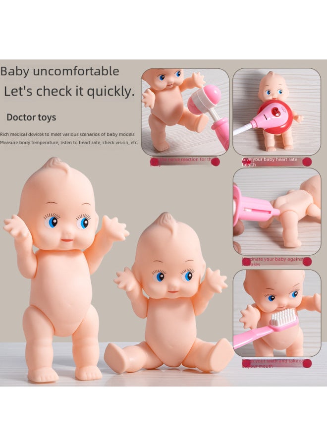 Children's Doctor Toy Set For Girls Realistic Nurse Stethoscope Syringe Dental Household Medical Toolbox Roleplay Medical Kit-Color:【Pink Nurses】 65-piece Storage Box 【Acousto-optic Stethoscope + Vi - Image 5