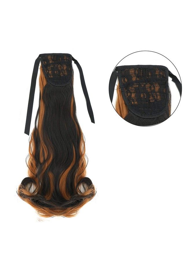 Rapidsflow Curly Ribbon Hair Extensions Ponytail For Women And Girls (Golden Highlight) - Image 5