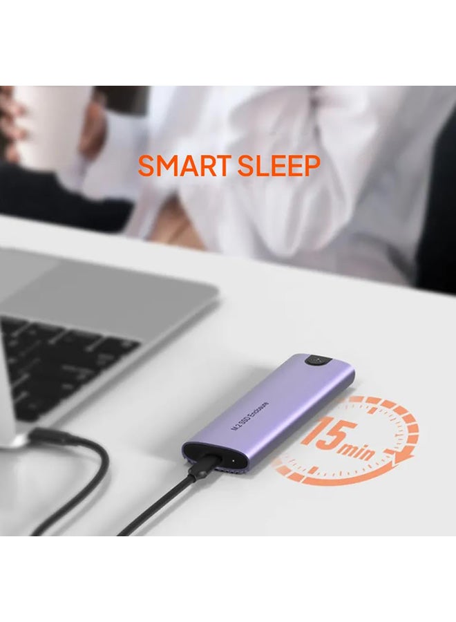 MOWSIL Mowsil M.2 NVMe SSD Enclosure, 10 Gbps USB 3.1 USB-C Aluminum Gen2 Adapter for M.2 PCIe M-Key 2230/2242/2260/2280 SSD, External M.2 Enclosure - Image 2