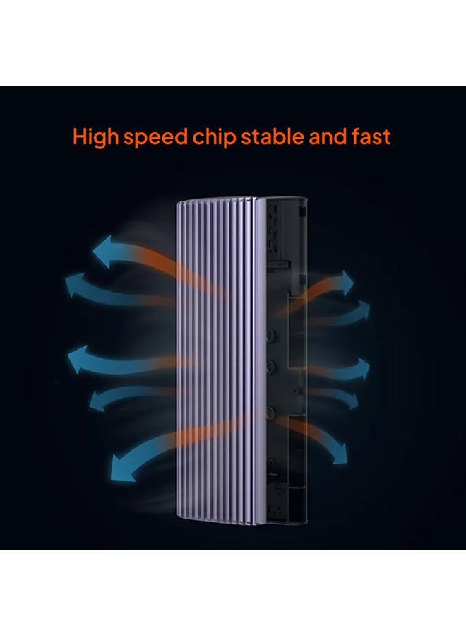 MOWSIL Mowsil M.2 NVMe SSD Enclosure, 10 Gbps USB 3.1 USB-C Aluminum Gen2 Adapter for M.2 PCIe M-Key 2230/2242/2260/2280 SSD, External M.2 Enclosure - Image 4