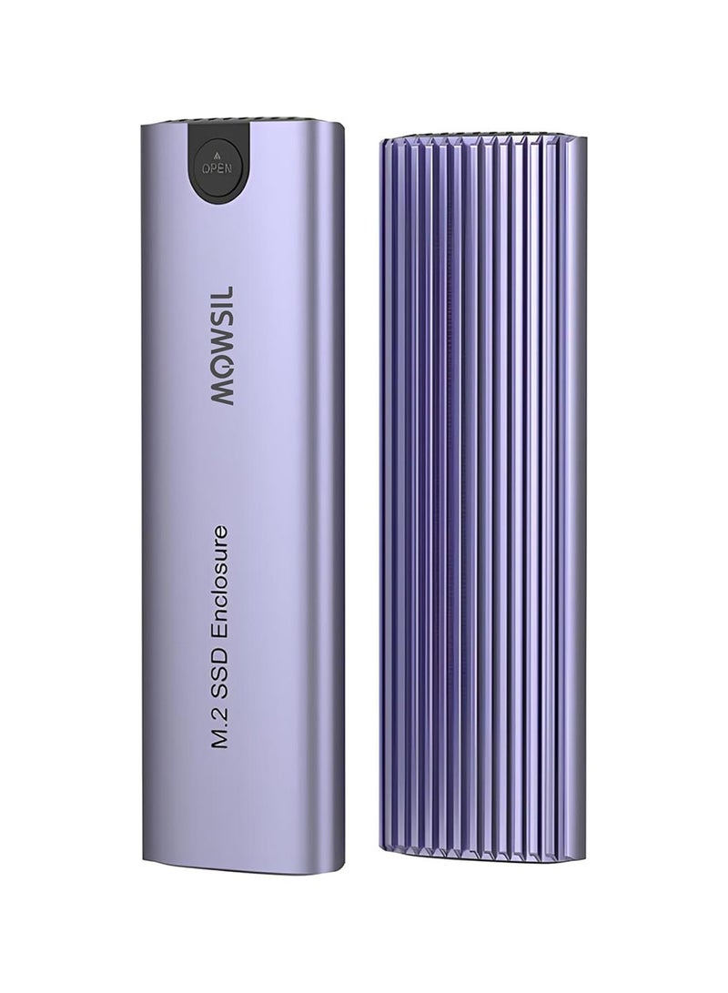 MOWSIL Mowsil M.2 NVMe SSD Enclosure, 10 Gbps USB 3.1 USB-C Aluminum Gen2 Adapter for M.2 PCIe M-Key 2230/2242/2260/2280 SSD, External M.2 Enclosure - Image 1