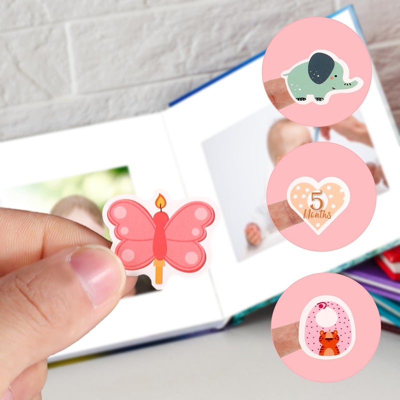 XIHIRCD 12 Sheets Multicolored Baby Girl Stickers for Scrapbooking, Cute Baby Scrapbook Decal Stickers, Paper Material, Cartoon Style, Decorative Stickers - Image 3