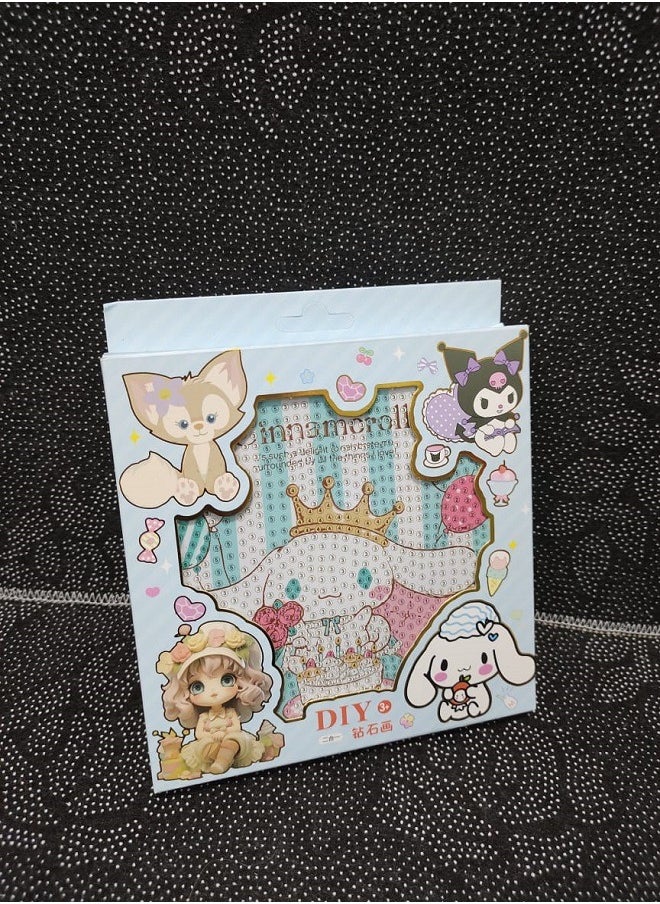 Diy - Diamond Painting Kit for Kids Develop Focus Skills and Patience, Improve Visual Coordination With a Frame (Cinnamoroll) - Image 1
