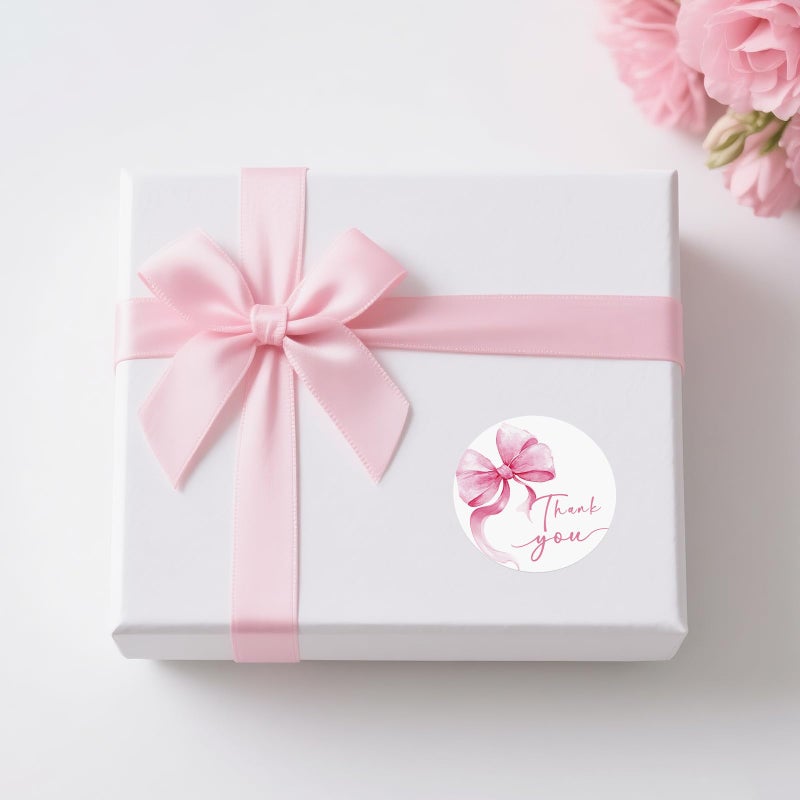Anwyll Bow Thank You Stickers - Pink Thank You Stickers for Small Business 480Pcs 1.5In Thank You Sticker for Packaging Self Adhesive Thank You Party Favor Seal Label Sticker for Baby Shower Birthday - Image 4