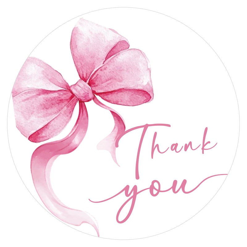 Anwyll Bow Thank You Stickers - Pink Thank You Stickers for Small Business 480Pcs 1.5In Thank You Sticker for Packaging Self Adhesive Thank You Party Favor Seal Label Sticker for Baby Shower Birthday - Image 1