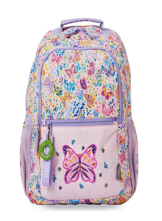 ZOOKEEPER School Bag for Boys & Girls 5-7 Years Lightweight, Water-Resistant Kids Backpack for School & Outdoor Use Cute Butterfly Design, Durable & Comfortable (Pink Butterfly, 17 Litres) - Image 1