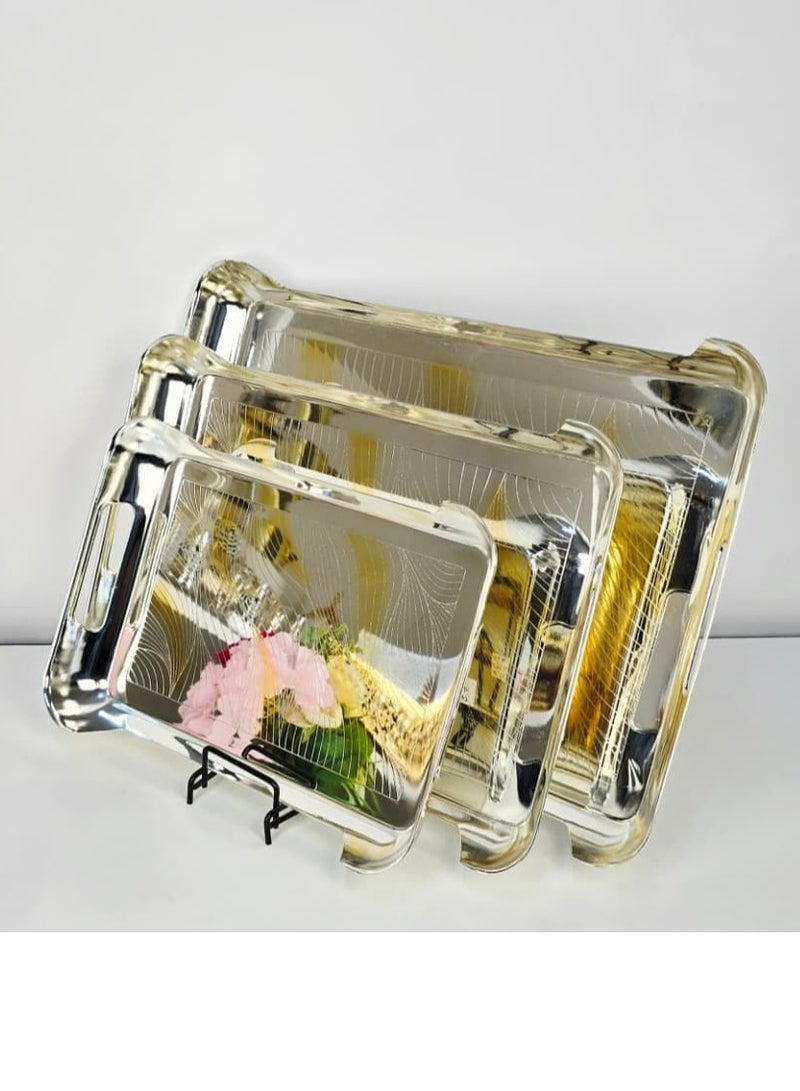 Serving Tray for Fruit Cookies Dessert Snacks  Metal Trays for Serving Food Tea Coffee and Pantry  in Kitchen & for Parties Bedroom