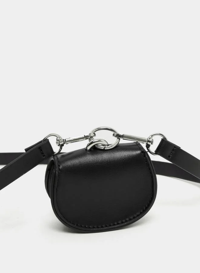 Styli Women Black Faux Leather Belt with Pouch