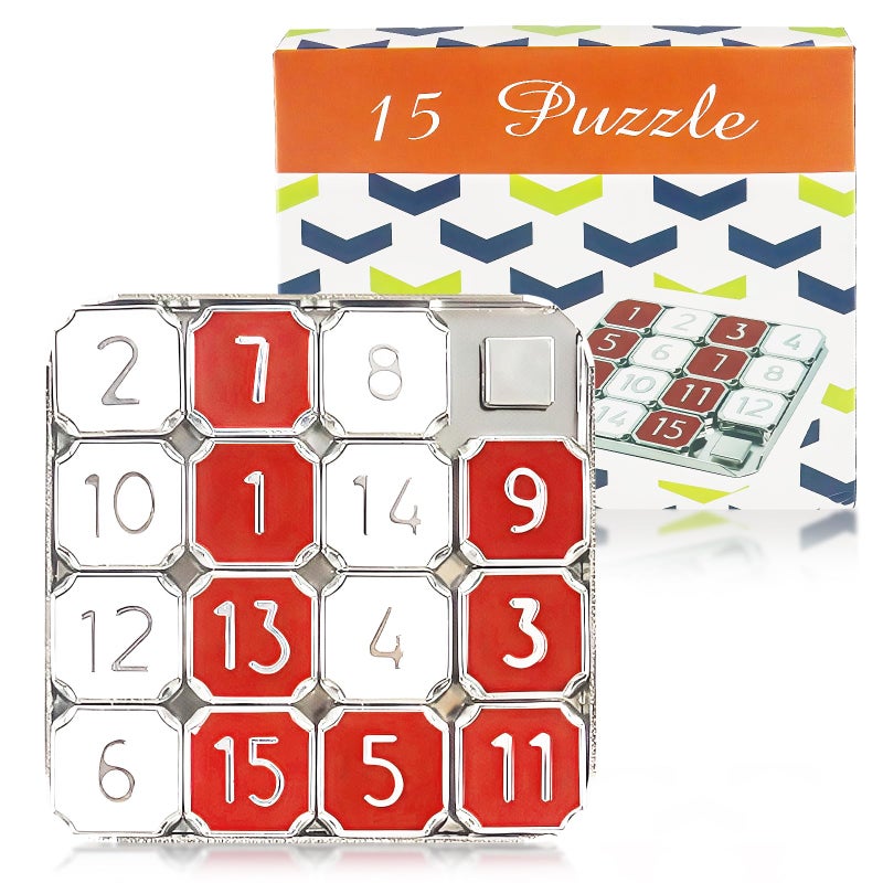 rytopt Slide Puzzle Number Puzzle for Adult Red and White Number Sliding Educational Learning Games - Image 3