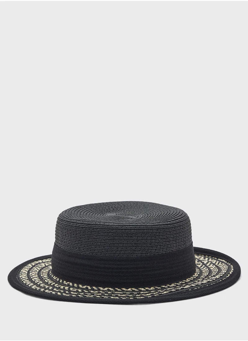 ايلا Aztec Detail Wide Brim Staw Hat