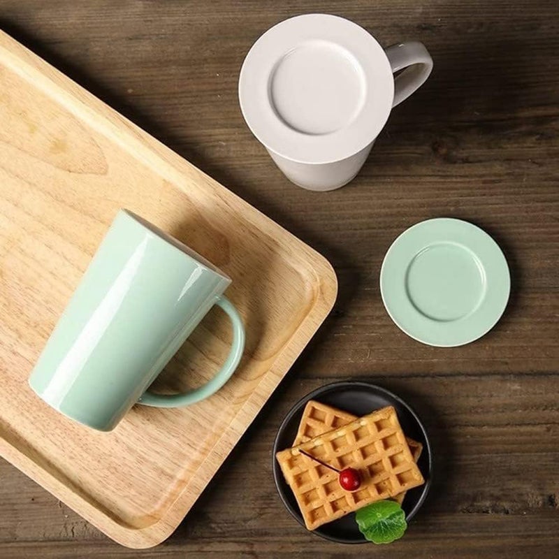 كلاراكو كوب شاي سيراميك من كلاركو، سعة 450 مل، مع مصفاة وغطاء، كوب شاي أخضر مع فلتر للشاي والحليب والقهوة وأوراق الشاي السائبة - Image 4