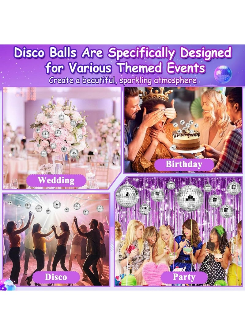 YOUGE 25 Pcs Silver Bright Disco Ball Decor, 3CM / 5CM /4CM/ 6CM Silver Bright Reflective Mirror Balls, Used for Party Decoration, Lighting Effects, Home Decoration, Stage Props - Image 4