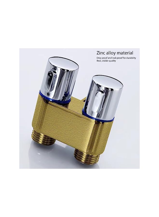 The Bros صنبور تحكم مزدوج - مدخل واحد ومخرجين، صنبور حوض المطبخ وصنبور الحمام، صنبور غسالة مزدوج، صنبور مرحاض، صمام زاوية - Image 4