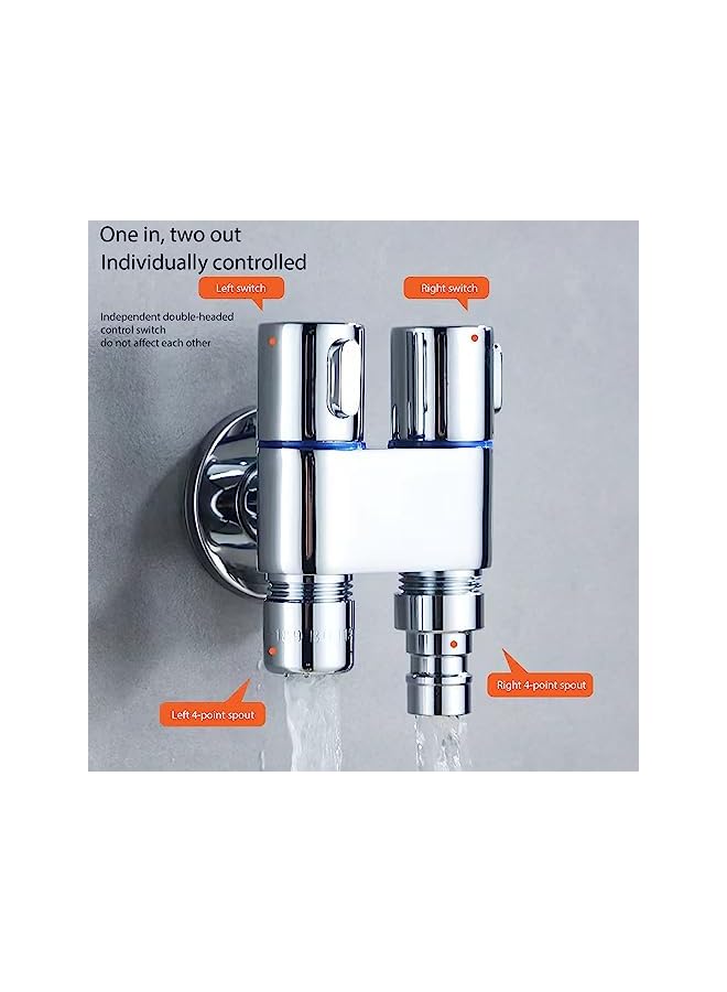 The Bros صنبور تحكم مزدوج - مدخل واحد ومخرجين، صنبور حوض المطبخ وصنبور الحمام، صنبور غسالة مزدوج، صنبور مرحاض، صمام زاوية - Image 5