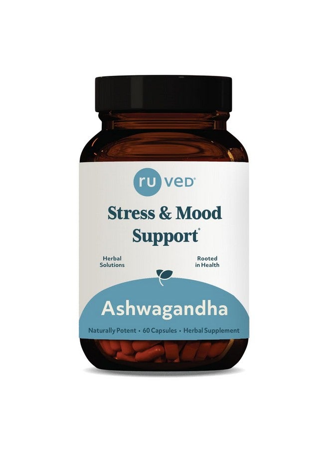 R-U VED RU Ved Ashwagandha Ayurvedic Supplement Stress and Mood Support (60 Capsules) - Image 1