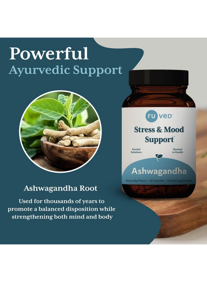R-U VED RU Ved Ashwagandha Ayurvedic Supplement Stress and Mood Support (60 Capsules) - Image 4