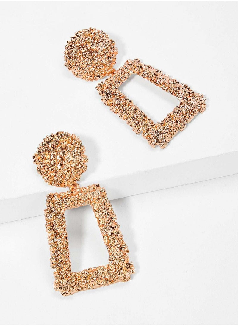 Open Rectangle Textured Drop Earrings 1pair - pzsku/ZBAEC2EE6D41ACC5B6A53Z/45/_/1720970379/c78d32b7-bb0a-4e8d-b3f3-b50654a1d81f