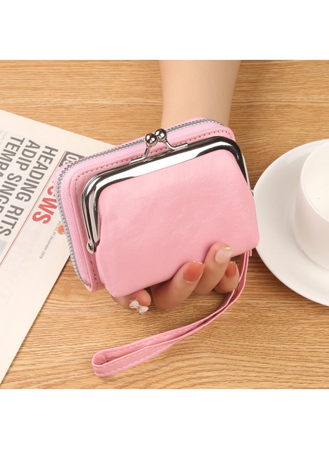 New Wallet Women Bag Women's Buckle Coin Purse Zipper Clip Bag Clutch Bag Multi-card Spot