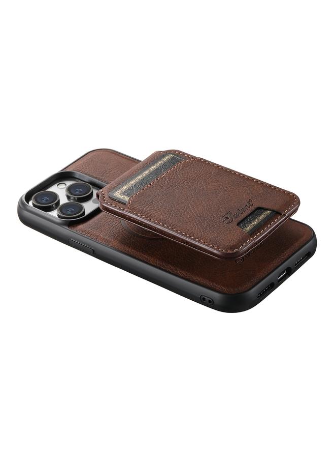 Suteni Case For iPhone 13 Pro H16 Litchi Texture Leather Detachable Wallet Back Phone Case - Image 5